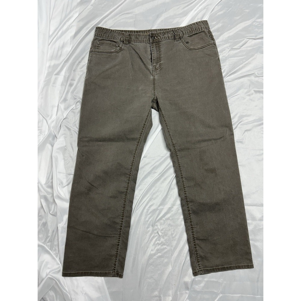 Prana Jeans Mens 40x30 Brown Denim Slim Fit Bridger Organic Cotton 5 Pocket Logo